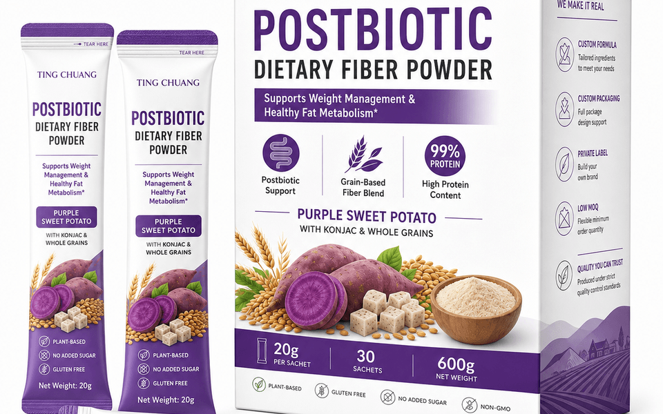 Postbiotic Dietary Fiber Powder with Purple Sweet Potato